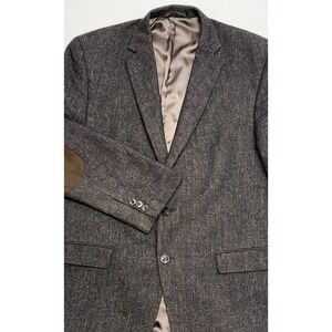 Calvin Klein Brown Donegal Wool/Silk Blend Sport Coat Sueded Elbow Patches 42R